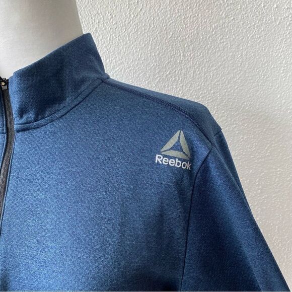 Reebok Men’s One Series Bio Knit ¼ Zip Shirt Blue Athletic Exercise Lightweight - Picture 5 of 14